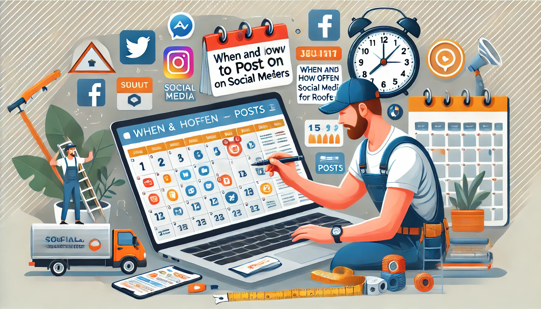 When and How Often to Post on Social Media for Roofers